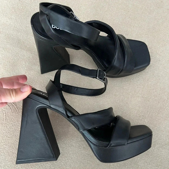 Abound Tracy Black Platform Heeled Sandal Size 8 - Picture 7 of 12